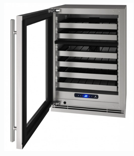 U-Line 24 Inch Dual Zone Wine Refrigerator with 5.1 Cu. Ft. 49 Bottle Capacity, Convection Cooling, Adjustable Full-Extension Racks, and Digital Controls UHWD524-SG51A - Open Box