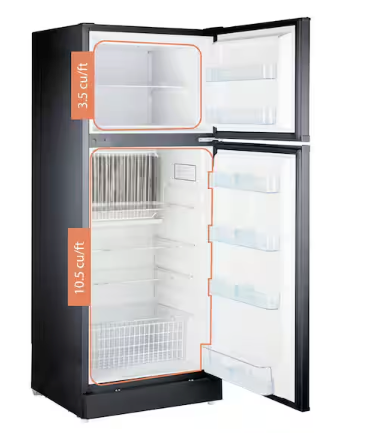 Unique Off-Grid 27 in. 14 cu. ft. Propane Top Freezer Refrigerator in Black UGP-14C - Open Box