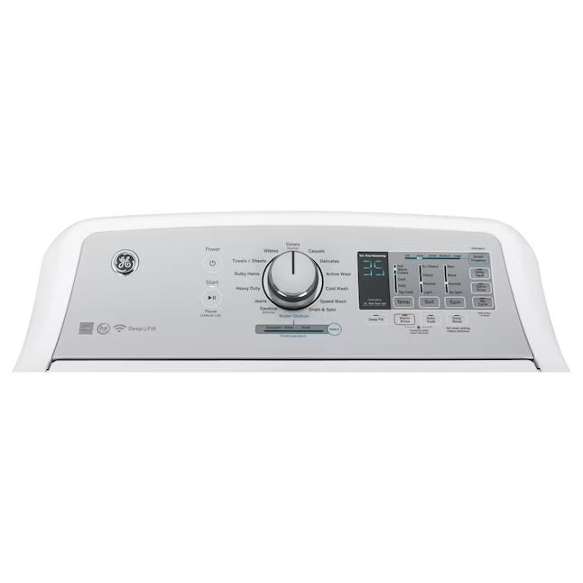 GE® 5.0 cu. ft. Capacity Smart Washer with Stainless Steel Basket in White GTW750CSLWS - Certified Refurbished