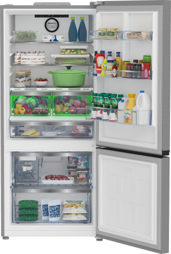 Beko 30” Counter-Depth Bottom Freezer Refrigerator with Ice Maker, Right Hinge BFBF30116SSIM - Scratch & Dent (Moderate)