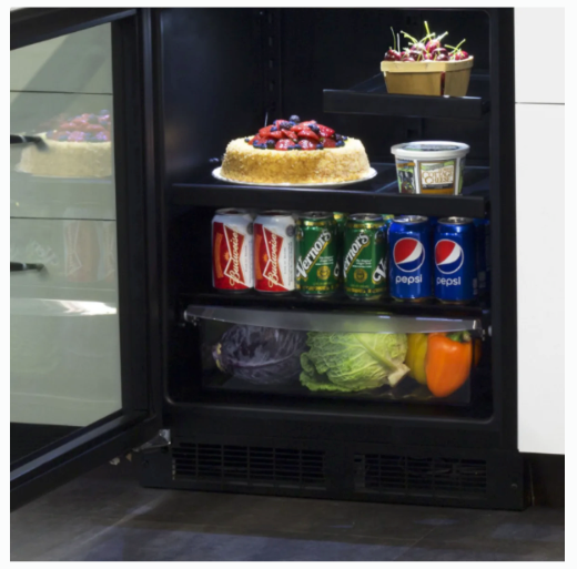 Marvel. 24 Inch Built-In Undercounter Beverage Center with 7 Bottle Capacity, 95 Can Capacity, 3-in-1 Convertible Shelf, 3 Glass Shelves, and Dual Pane Glass Door MABV224-SG31A - Open Box