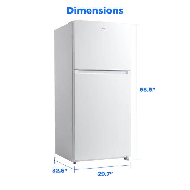 Midea Fingerprint Resistant 20.5-cu ft Top-Freezer Refrigerator (White) Garage Ready ENERGY STAR Certified MRT21D3BWW - Open Box