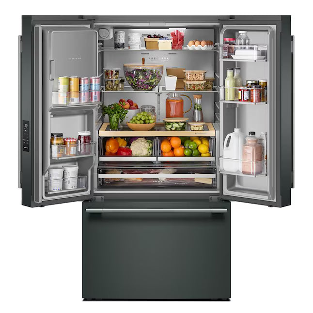KitchenAid 30 cu. ft. French Door Refrigerator with Exterior Water and Ice in Juniper KRFF436SJP - Scratch & Dent (Minor)
