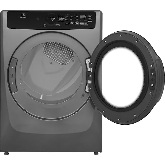 Electrolux 8-cu ft Stackable Vented Electric Dryer with Steam Cycle in Titanium ELFE7437AT - Scratch & Dent (Minor)