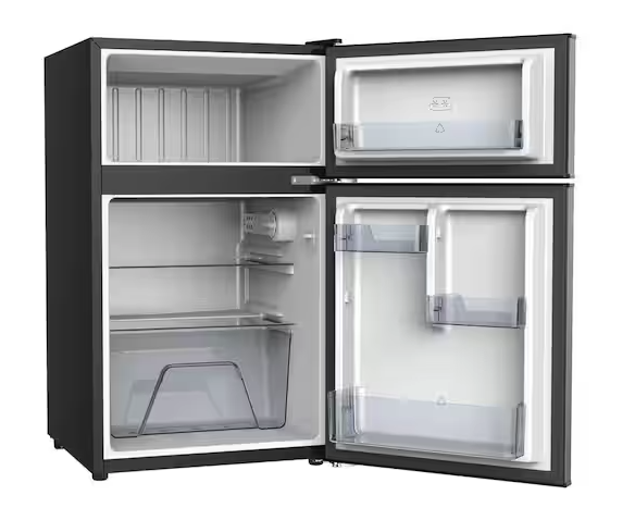 Magic Chef 3.1 cu. ft. 2-Door Mini Refrigerator with Freezer and Can Dispenser 251315SD1081 - HMDR31GSE - Scratch & Dent (Minor)
