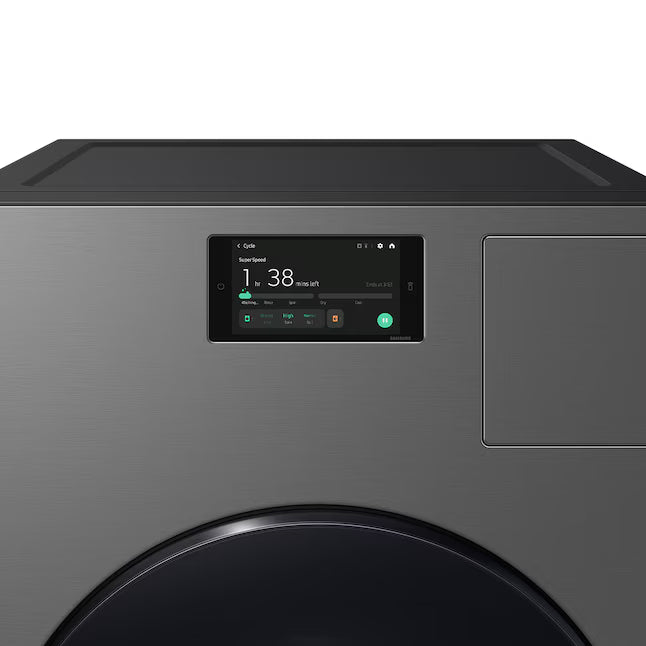 Samsung Dark Steel Bespoke 5.3 cu. ft. Ultra Capacity All-In-One Washer Dryer Combo with Super Speed and Ventless Heat Pump 22142792 - WD53DBA900HZ - Scratch & Dent (Moderate)