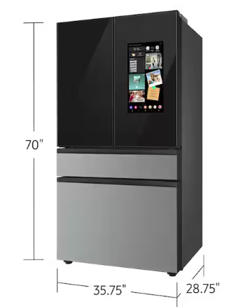 Pictures of Samsung Bespoke Counter-Depth 22.5-cu ft 4 -Door Smart Compatible French Door Refrigerator with Dual Ice Maker with Water Dispenser and Door within Door in Stainless Steel ENERGY STAR Certified 30133SD138 - RF23BB8900QK - Scratch & Dent (Minor) - Neu Appliance Outlet - Discount Appliance Outlet in Austin, Tx