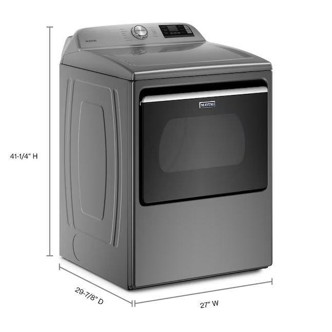 Maytag 5.2 cu. ft. Pet Pro Top Load Washer in Midnight Steel with Agitator, Extra Power and Sanitize Cycle with Oxi MTW7205RF - Open Box and Maytag 7.4 cu. ft. Smart Top Load Electric Dryer with Extra Power 16271 - MED6230HC - New in Box