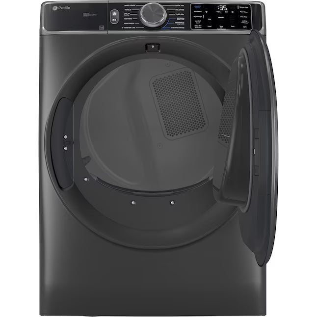 GE Profile 7.8-cu ft Stackable Vented Gas Dryer with Steam Cycle in Carbon Graphite 31134SD188 - PFD95GSPWDS - Scratch & Dent (Minor)