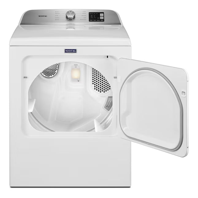 Maytag Top Load 4.8 cu ft Washer with Deep Fill and Slow-Close Glass Lid MVW6200KW - Scratch & Dent (Moderate) and Maytag 7.0 cu ft Electric Dryer with Moisture Sensing and Quick Dry Cycle T8712 - MED6200KW - Scratch & Dent (Moderate)