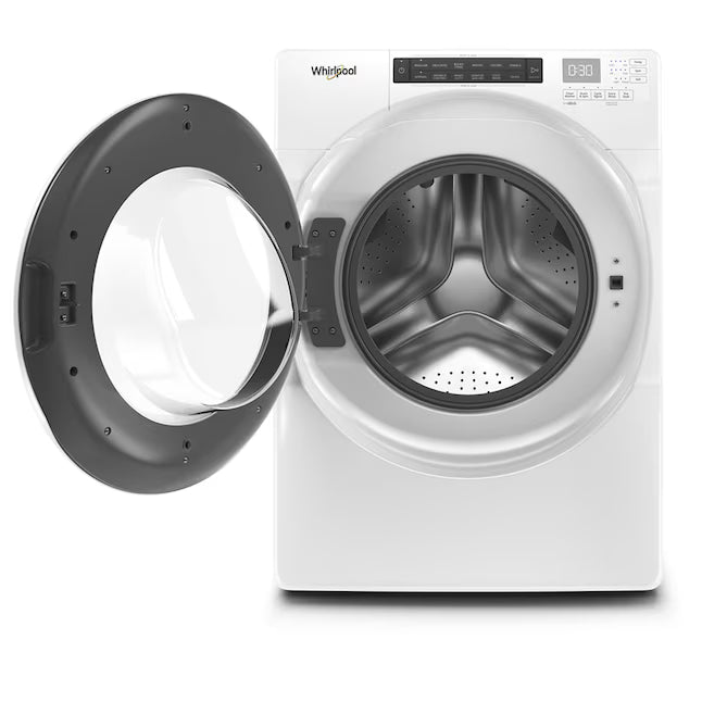 Whirlpool White Closet Depth Front Load 4.3 Cu. Ft. Washer with Intuitive Controls and Single Load Dispenser WFW560CHW - Scratch and Dent (Major)