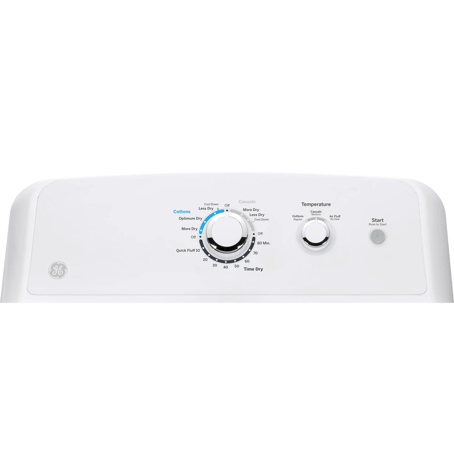 GE White Top Load 4.2 Cu. Ft. Washer with Stainless Steel Basket and Dual Action Agitator GTW460ASJWW - Certified Refurbished and GE 7.2 cu. ft. Capacity Aluminized Alloy Drum Electric Dryer GTD33EASKWW - Certified Refurbished