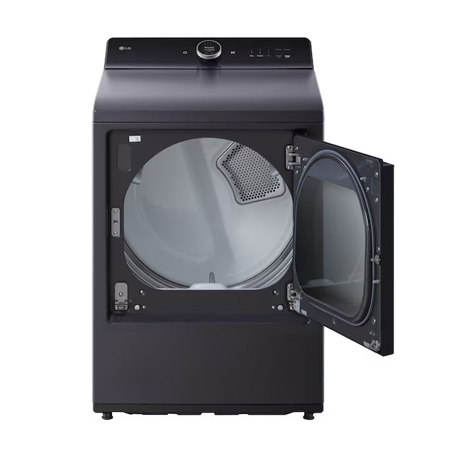 LG  5.5 Cu. Ft. High Efficiency Smart Top Load Washer with EasyUnload WT8600CB - Scratch & Dent (Minor) and LG 7.3 cu. ft. Ultra Large Capacity Rear Control Electric Dryer with LG EasyLoad™ Door and TurboSteam™ DLEX8600BE - Scratch & Dent (Minor)