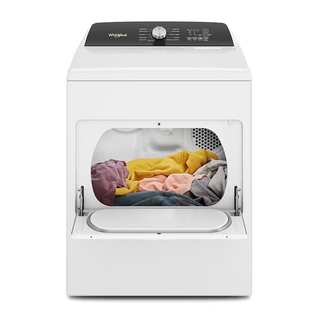 Whirlpool White Top Load 4.6 Cu. Ft. Washer with Built-In Faucet WTW5010LW - Scratch & Dent (Minor) and Whirlpool White Electric 7.0 Cu. Ft. Dryer with Moisture Sensing 16201 - WED5010LW - Scratch and Dent (Minor)