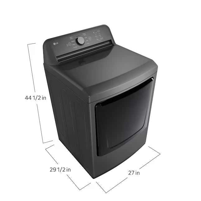 LG 4.1 cu. ft. Top Load Washer with 4-Way Agitator® and TurboDrum™ Technology  WT6105CM - Certified Refurbished and LG 7.3 cu. ft. Ultra Large High Efficiency Electric Dryer in Monochrome Grey DLE6100M - Scratch & Dent (Minor)