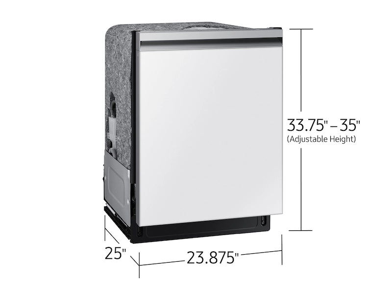 Pictures of Samsung Bespoke 24-in Top Control Built-in Dishwasher (White Glass) With Third Rack, AutoRelease Door, 46-Decibel 25SD085 - DW80CB545012 - Scratch & Dent (Minor) - Neu Appliance Outlet - Discount Appliance Outlet in Austin, Tx