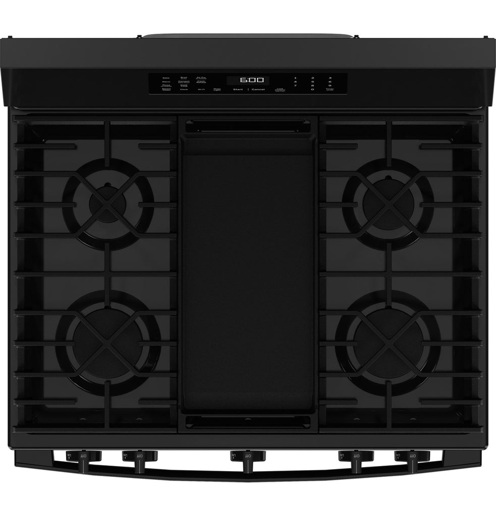 Pictures of GE® 30" Free-Standing Gas Convection Range with No Preheat Air Fry and EasyWash™ Oven Tray GGF600AVBB - New in Box - Neu Appliance Outlet - Discount Appliance Outlet in Austin, Tx