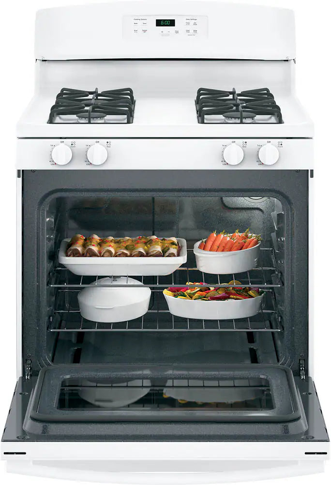 Pictures of GE® 30" Free-Standing Gas Range in White GE9879 - JGBS60DEKWW - New In Box - Neu Appliance Outlet - Discount Appliance Outlet in Austin, Tx