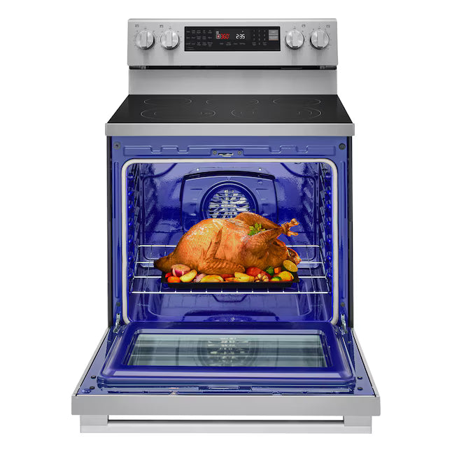 LG 6.3 cu. ft. Smart Wi-Fi Enabled ProBake Convection® Electric Range with Air Fry & EasyClean® 22136SD359 - LREN6325XE - Scratch & Dent (Minor)
