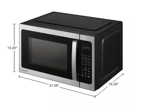 Vissani 1.5 cu. ft. Electric 1000-Watt Countertop Microwave in Stainless Steel with 6-Heating Functions C42PXP05 - New in Box