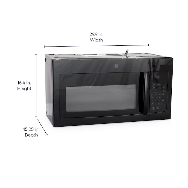 GE Over-The-Range 1.6 Cu. Ft. Microwave Oven with Turntable On/Off and Auto/Time Defrost  JVM3160DFBB - New in Box