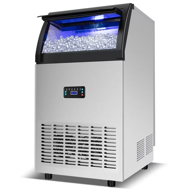 Tittla f130 Lbs/Day Freestanding Built-In Ice Maker, 44 Lb Storage, 24-Piece Gourmet Ice Tray, Spray Ice Making KM24MAK100 - Scratch & Dent (Minor)