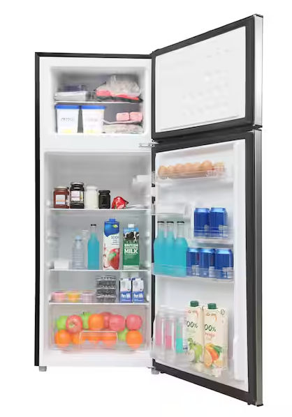 Frigidaire 7.5 cu. ft. Mini Refrigerator with Top Freezer in Stainless Look SA632 - EFR780-6COM - Open Box