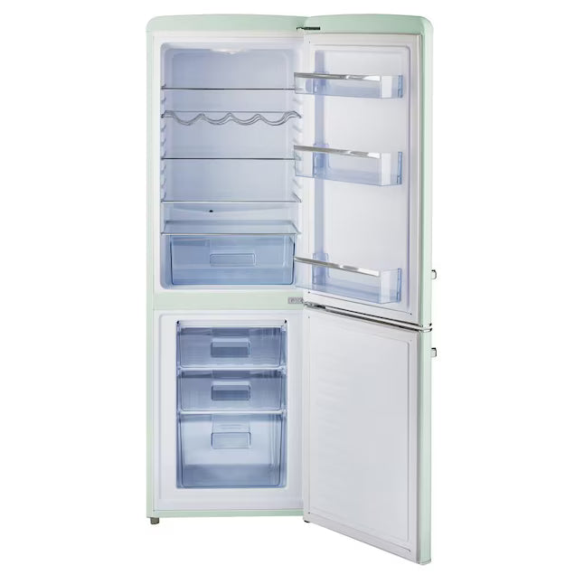 UNIQUE Classic Retro 21.6 in. 7 cu. ft. Retro Bottom Freezer Refrigerator in Ocean Mist Turquoise, ENERGY STAR 251312SD976 - UGP-215L LB AC - Open Box