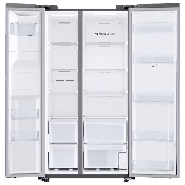 Samsung 26.7 cu. ft. Standard Depth Smart Side by Side Refrigerator in Stainless Steel with Family Hub 310104CR12822 - RS27T5561SR - Scratch & Dent (Minor)