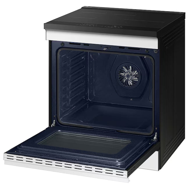 Samsung Bespoke 6.3-cu ft, 4 Burner Air Fry Convection Oven Slide-In Single Induction Range in White Glass 251310SD916 - NSI6DB950012 - Open Box