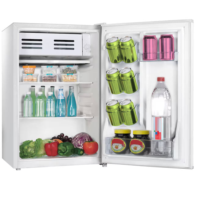 RCA 2.6-cu ft Mini Fridge with Freezer in White 25137SD735 - ACFR283-WHITE-6COM - Scratch & Dent (Minor)