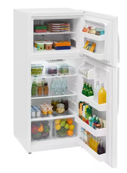 Pictures of Vissani 18 cu. ft. Top Freezer Refrigerator in White with Adjustable Temperature Controls 25SD040 - MDTF18WHR - Scratch & Dent (Moderate) - Neu Appliance Outlet - Discount Appliance Outlet in Austin, Tx