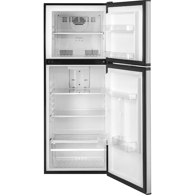 Haier 9.8 cu. ft. Top Freezer Refrigerator in Stainless Steel HA10TG21SS - Scratch & Dent (Minor)