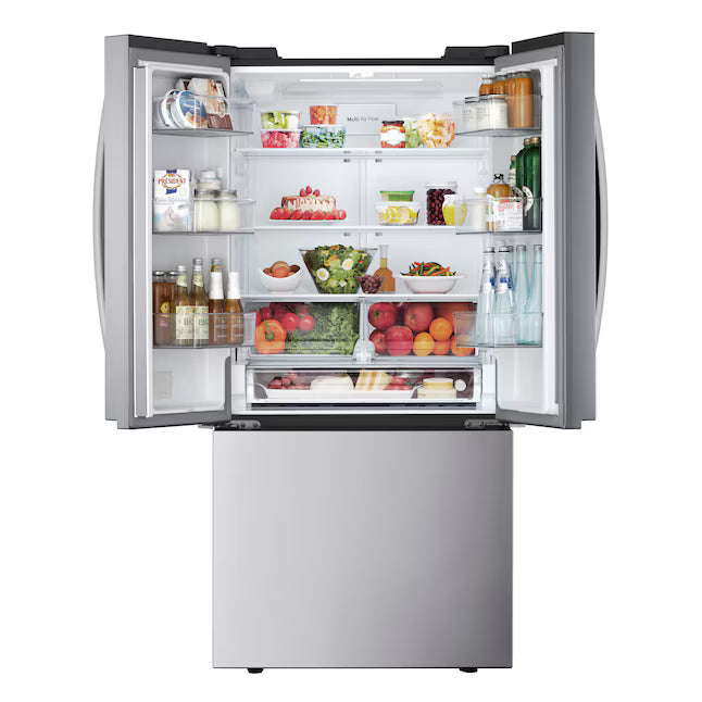 LG 33 in. W. 21 cu.ft. SMART Counter Depth MAX French Door Refrigerator with Ice Maker in PrintProof Stainless Steel 22133SD212 - LF21G6200S - Scratch & Dent (Moderate)