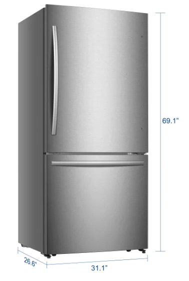 Mora 17.2 cu. ft. Counter Depth Bottom Freezer Refrigerator with LED Interior Lighting 30134SD205 - MRB172N6ASE - Scratch & Dent (Moderate)