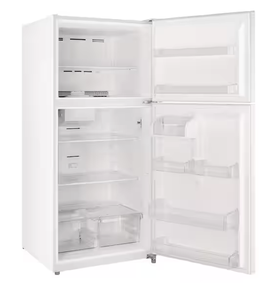 Vissani 18.1 cu. ft. Top Freezer Refrigerator with Adjustable Glass Shelving in White, Garage Ready 251310SD901 - MDTF18WHR5 - Scratch & Dent (Moderate)