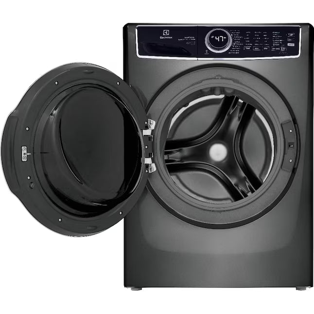 Electrolux Titanium Front Load 600 Series 4.5 Cu. Ft. Washer with Smartboost ELFW7637AT - Scratch & Dent (Moderate) and Electrolux 8 cu. ft. vented Front Load Stackable 600 Series Electric Dryer with LuxCare Dry 16248 - ELFE7637AT - Scratch & Dent (Minor)