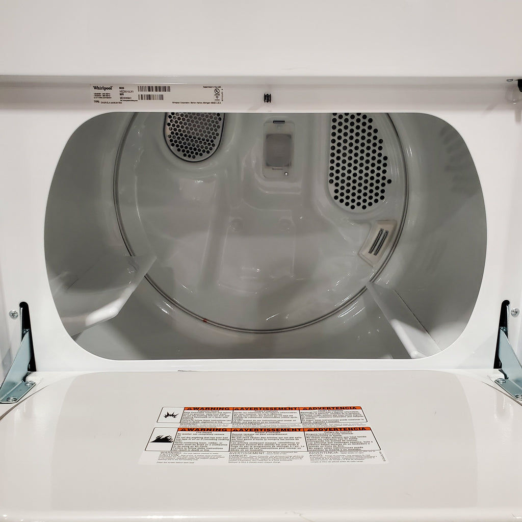 Whirlpool 4.6 Cu. Ft. Top Load Impeller Washer with Built-in Faucet WTW5020SW  - Scratch & Dent (Minor) and Whirlpool 7.0 cu. ft. Electric Dryer with Hamper Door 16091 - WED5010LW - Scratch & Dent (Minor)