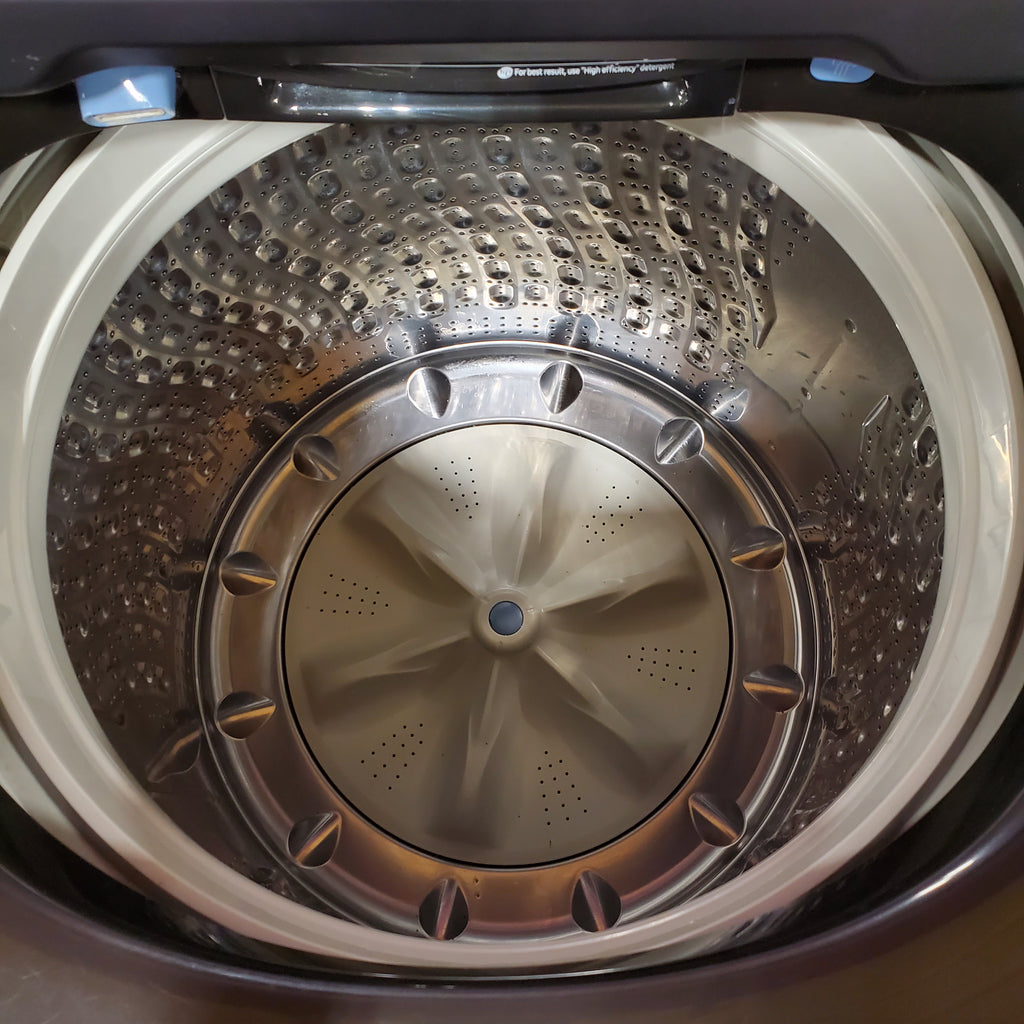 Pictures of Samsung 5.0 cu. ft. Energy Star Top Load Washer with Active Water Jet in Black Stainless Steel 1CR04015 - WA50R5400AV - Certified Refurbished - Neu Appliance Outlet - Discount Appliance Outlet in Austin, Tx