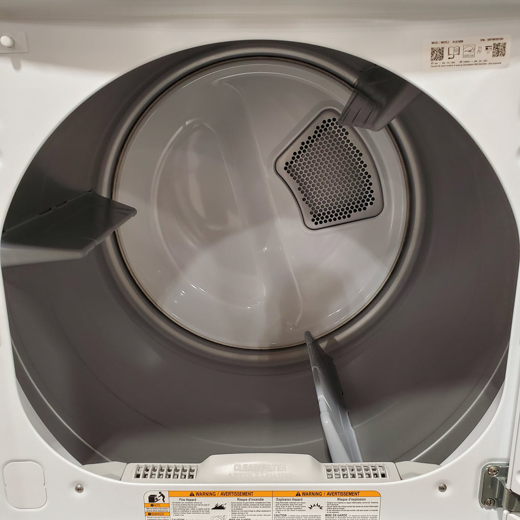 Pictures of LG Top Load 4.1 Cu. Ft. Washer with TurboDrum Technology in White WT6105CW - Scratch & Dent (Minor) and LG 7.3 Cu. Ft. Electric Rear Control Ultra Large Capacity Dryer in White with Sensor Dry 16122 - DLE6100W - Open Box - Neu Appliance Outlet - Discount Appliance Outlet in Austin, Tx