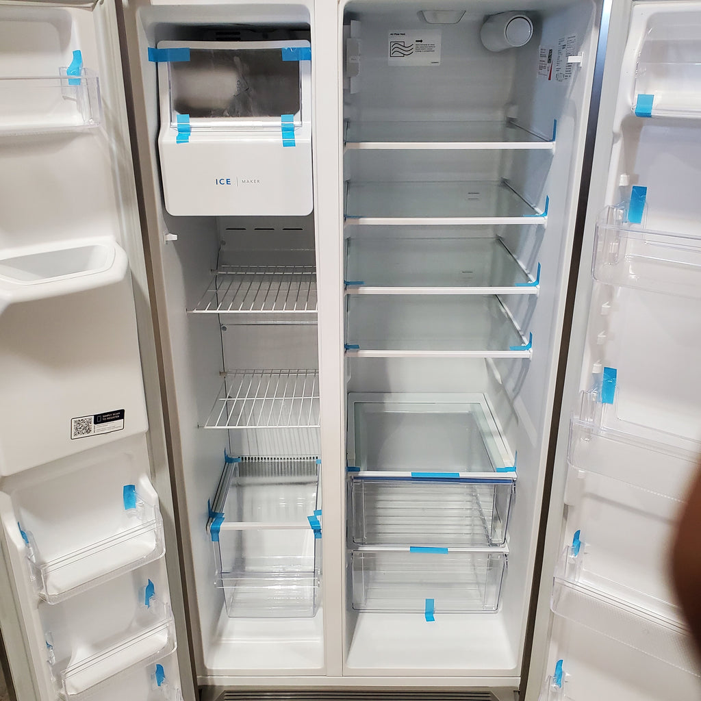 Frigidaire 25.6-cu ft ENERGY STAR Side-by-Side Refrigerator with Ice Maker in Fingerprint Resistant Stainless Steel 24SD49 - FRSS26L3AF - Scratch & Dent (Minor)