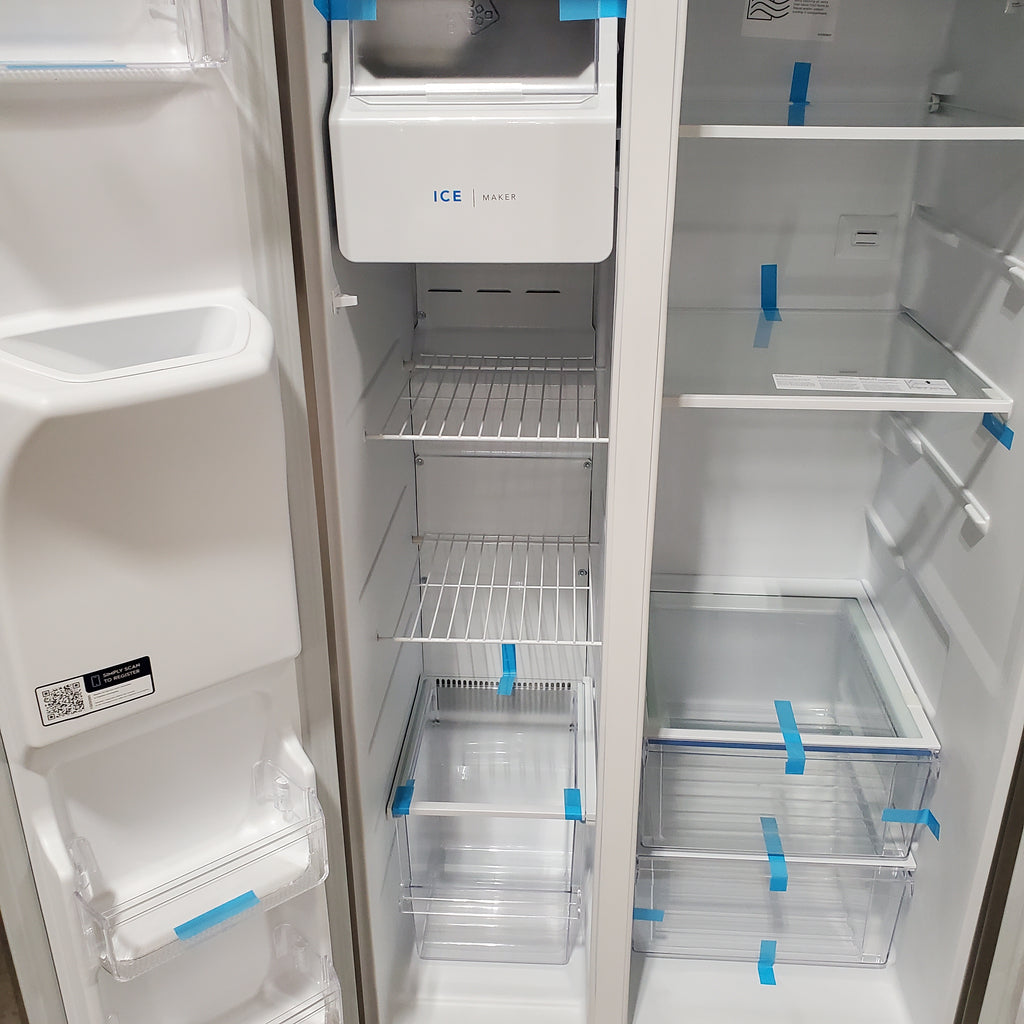 Frigidaire 25.6-cu ft ENERGY STAR Side-by-Side Refrigerator with Ice Maker in Fingerprint Resistant Stainless Steel 3SD766 - FRSS26L3AF - Open Box