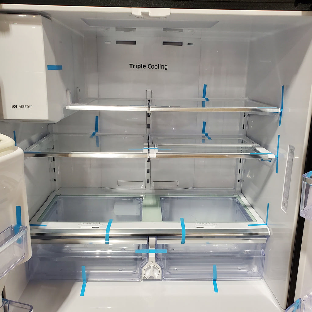 Pictures of Samsung 23 cu. ft. Counter Depth 4-Door Flex™ Refrigerator with FlexZone™ in Black Stainless Steel 05CR63 - RF23J9011SG - Scratch & Dent (Minor) - Neu Appliance Outlet - Discount Appliance Outlet in Austin, Tx