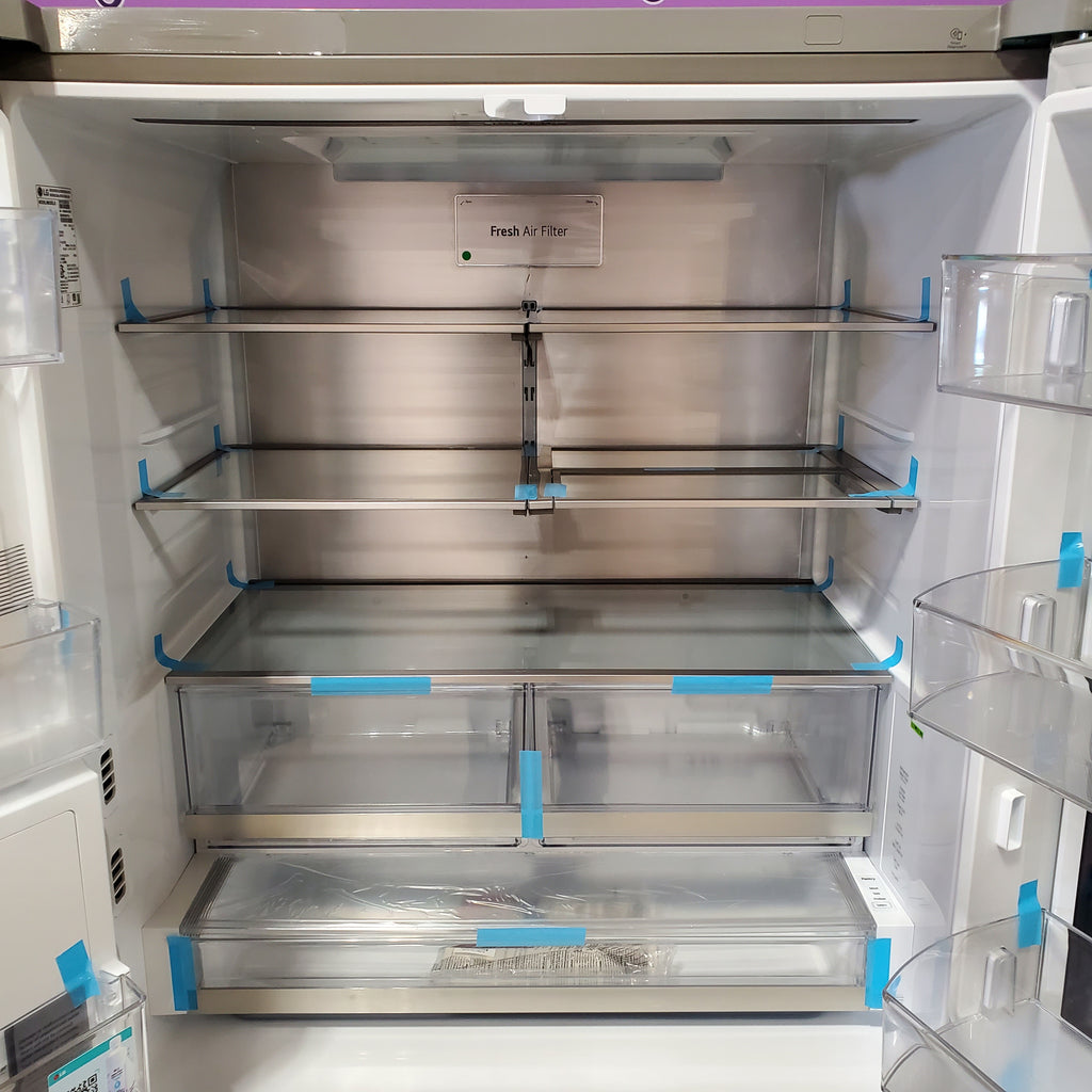 LG 26 cu. ft. Counter-Depth French Door Refrigerator in Stainless Steel with Mirror InstaView™ 3SD917 - LRYKC2606S - Scratch & Dent (Minor)