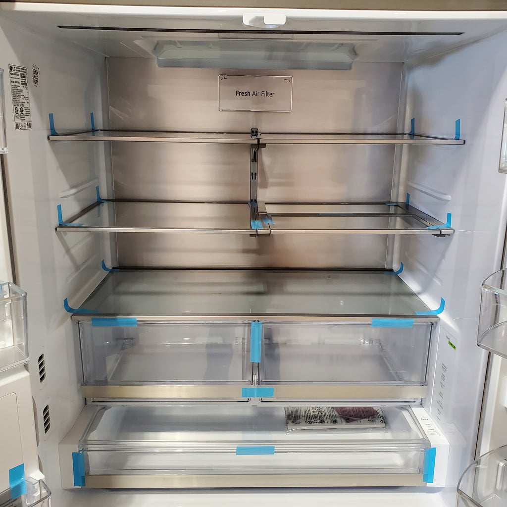 LG 26 cu. ft. Counter-Depth French Door Refrigerator in Stainless Steel with Mirror InstaView™ 8SD051 - LRYKC2606S - Open Box