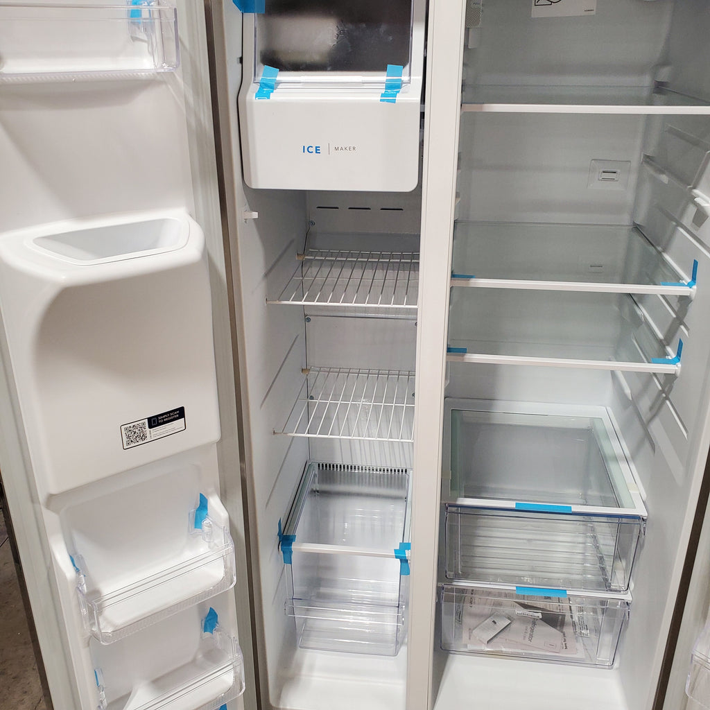 Frigidaire 25.6-cu ft ENERGY STAR Side-by-Side Refrigerator with Ice Maker in Fingerprint Resistant Stainless Steel 3SD780 - FRSS26L3AF - Scratch & Dent (Minor)