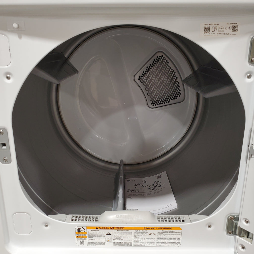 Pictures of LG 7.3 Cu. Ft. Electric Rear Control Ultra Large Capacity Dryer in White with Sensor Dry 6SD76 - 22SD008 - DLE6100W - Open Box - Neu Appliance Outlet - Discount Appliance Outlet in Austin, Tx