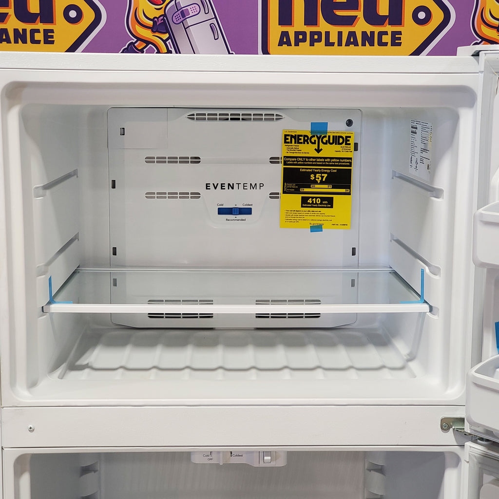 Frigidaire 30" Wide Garage Ready Top Freezer 18 Cu. Ft. Refrigerator with EvenTemp Cooling System and Spacious Interior Storage in White 24SD45 - FFTR1814WW - Scratch & Dent (Minor)