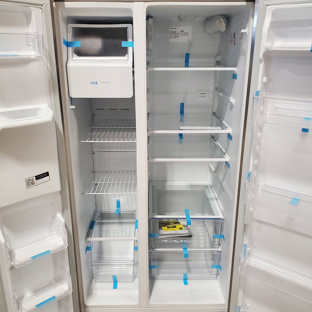 Frigidaire 25.6 cu. ft. ENERGY STAR Side by Side Refrigerator with Exterior Water and Ice Dispenser in Stainless Steel 3SD944 - FRSS2623AS - Scratch & Dent (Moderate)