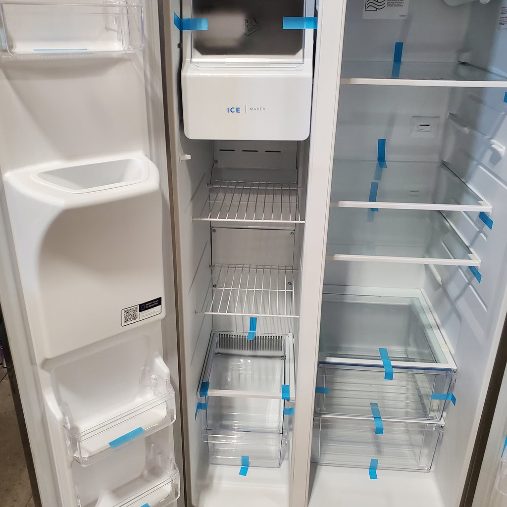 Frigidaire 25.6-cu ft ENERGY STAR Side-by-Side Refrigerator with Ice Maker in Fingerprint Resistant Stainless Steel 3SD776 - FRSS26L3AF - Scratch & Dent (Minor)
